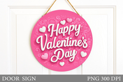 Valentines Day Door Sign. Hearts Door Sign Sublimation Product Image 1