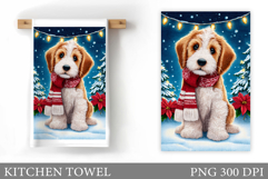 Christmas Dog Kitchen Towel. Christmas Kitchen Towel Design Product Image 1
