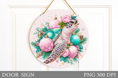 Christmas Turtle Door Sign. Christmas Door Sign Sublimation Product Image 1