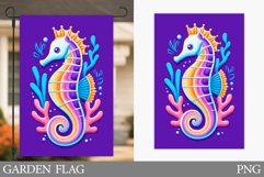 Seahorse Garden Flag Design. Sea Garden Flag Sublimation Product Image 1