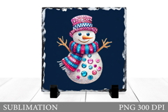 Sparkling Snowman Slate Design. Cute Snowman Sublimation Product Image 1