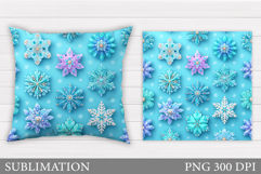 Snowflakes Pillow Design. Winter Pillow Sublimation Product Image 1