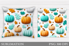 Fall Pumpkin Pillow Design. Fall Sublimation Product Image 1