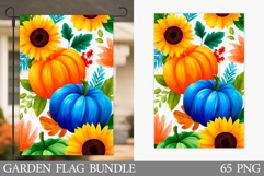Fall Pumpkin Garden Flag. Fall Garden Flag Sublimation Product Image 1