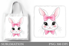 Cute Bunny Sublimation. Cute Bunny Tote Bag Design Product Image 1