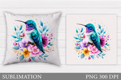 Hummingbird Sublimation. Hummingbird Pillow Sublimation Product Image 1