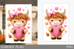 Valentines Cow Garden Flag. Valentines Garden Flag Design Product Image 1