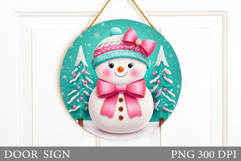 Christmas Snowman Door Sign. Christmas Door Sign Design Product Image 1