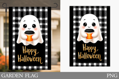 Cute Ghost Garden Flag. Cute Halloween Garden Flag Design Product Image 1