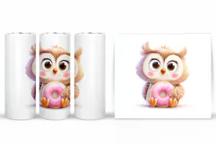 Cute Owl Tumbler Design. Owl Sublimation Product Image 2