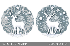 Reindeer Wind Spinner Subslimation. Winter Deer Wind Spinner Product Image 1
