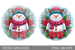 Christmas Wind Spinner. Cute Snowman Wind Spinner Design Product Image 1