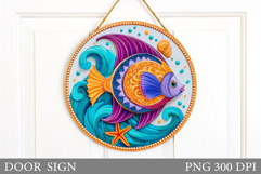 Fish Door Sign Sublimation. Fish Sublimation Product Image 1