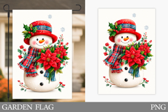 Snowman Garden Flag. Christmas Garden Flag Sublimation Product Image 1