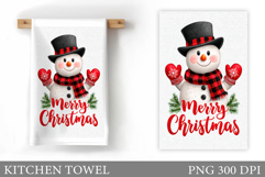 Snowman Kitchen Towel Design. Christmas Kitchen Towel Product Image 1