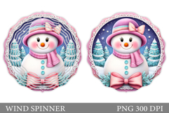 Cute Snowman Wind Spinner. Christmas Wind Spinner Design Product Image 1