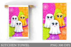 Cute Ghost Kitchen Towel. Cute Halloween Kitchen Towel Product Image 1