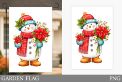 Cute Snowman Garden Flag. Christmas Garden Flag Design Product Image 1