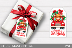 Christmas Gift Tag Design. Christmas Cow Gift Tag Printable Product Image 1