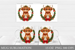 Christmas Cow Mug Design. Christmas Mug Sublimation Product Image 1