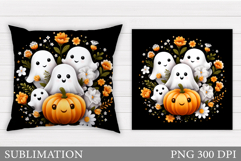 Halloween Ghost Pillow Design. Halloween Ghost Sublimation Product Image 1