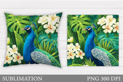 Peacock Pillow Sublimation. Peacock Sublimation Product Image 1