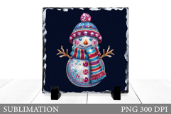 Sparkling Snowman Slate Design. Cute Snowman Sublimation Product Image 1