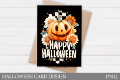 Halloween Card Printable. Halloween Pumpkin Card Design Product Image 1