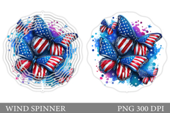 Patriotic Butterflies Wind Spinner. Patriotic Wind Spinner Product Image 1