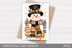 Cute Snowman Card Printable. Christmas Card Design Product Image 1
