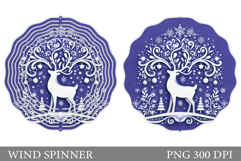 Reindeer Wind Spinner. Winter Wind Spinner Sublimation Product Image 1