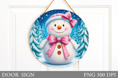 Christmas Snowman Door Sign. Christmas Door Sign Design Product Image 1