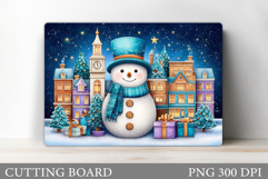 Cute Snowman Cutting Board. Christmas Cutting Board Design Product Image 1