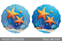 Starfish Wind Spinner Design. Starfish Sublimation Product Image 1