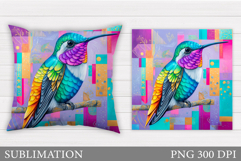 Hummingbird Pillow Design. Hummingbird Sublimation Product Image 1