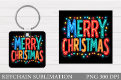 Merry Christmas Keychain. Christmas Keychain Sublimation Product Image 1