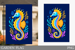Seahorse Garden Flag Design. Sea Garden Flag Sublimation Product Image 1