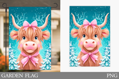 Christmas Cow Garden Flag. Christmas Garden Flag Design Product Image 1