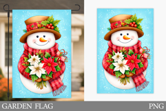 Snowman Garden Flag. Christmas Garden Flag Sublimation Product Image 1