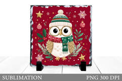 Christmas Owl Sublimation. Christmas Owl Slate Design Product Image 1