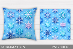 Snowflakes Pillow Design. Winter Pillow Sublimation Product Image 1