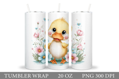 Cute Duck Tumbler Design. Spring Tumbler Sublimation Product Image 1