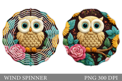 Cute Owl Wind Spinner Design. Owl Summer Wind Spinner Product Image 1