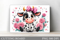 Cute Cow Cutting Board Design. Cow Sublimation Product Image 1