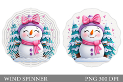 Cute Snowman Wind Spinner. Christmas Wind Spinner Design Product Image 1