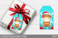 Christmas Gift Tag Design. Christmas Cow Gift Tag Printable Product Image 1