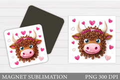 Cute Cow Magnet Design. Cute Cow Sublimation Product Image 1