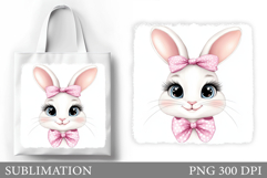Cute Bunny Tote Bag Design. Bunny Sublimation Product Image 1