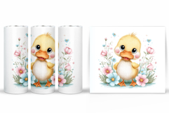 Cute Duck Tumbler Design. Spring Tumbler Sublimation Product Image 2