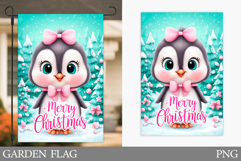 Penguin Garden Flag. Christmas Garden Flag Sublimation Product Image 1